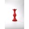 CC Home Furnishings 12" Red Hand Blown Glass Pillar Candle Holder